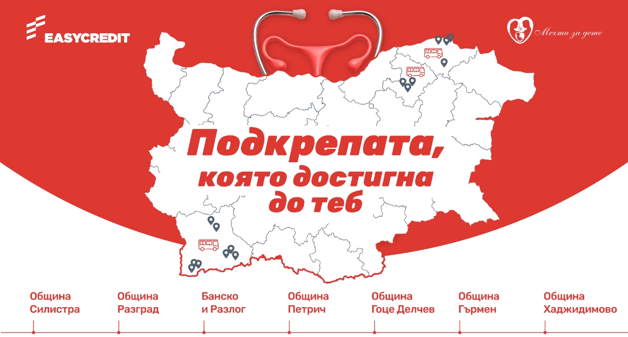 Мобилният кабинет на „Изи Кредит“ и фондация „Мечта за дете“ достигна до 16 населени места в осем общини